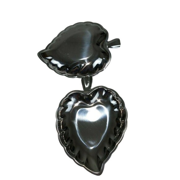 Decorative Set of 3 Vintage Silver Leaf Candy Dishes. 7 inch Dining Kitchen 8i - Picture 5 of 5